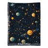 1pc Cozy Universe-Themed Flannel Blanket with Vibrant Planets & Stars Design – Soft, Warm, and Lightweight  – Perfect