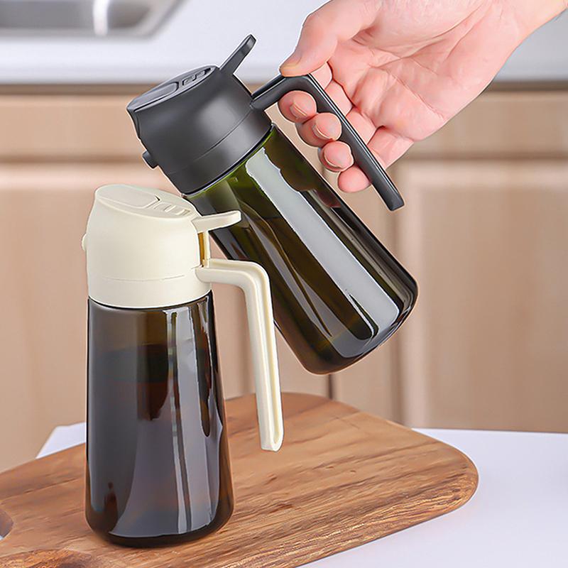 2-In-1 Dark Glass Oil Sprayer Olive Oil Dispenser Black Lightproof Oil Sprayer For Cooking Salads And Barbecues Barbecue Tools