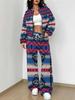 Bohemian Style Explosive Set Autumn and Winter New European and American Women's Clothing Ethnic Style Printing Women