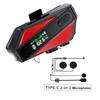 C6 Motorcycle Helmet Bluetooth Intercom Bt5.3 Ip65 Waterproof Intercom Distance 500 Meters Digital Display Tf Recognition