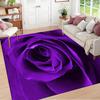 1pc Elegant Purple Rose Non-Slip Area Rug - Vibrant Graffiti Design, Soft Polyester Material, Perfect for Living Room, Bedroom,