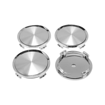 ACROPIX 4-Piece Wheel Center Caps, Hub Caps, Rim Center Caps, 70mm/75mm, Silver Tone Plastic, 4 Clips
