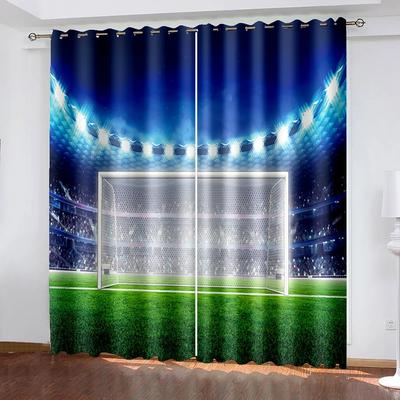 Luxury Floor-to-ceiling Windows Football Field Football Game Window Treatment Curtains For Living Dining Room Bedroom
