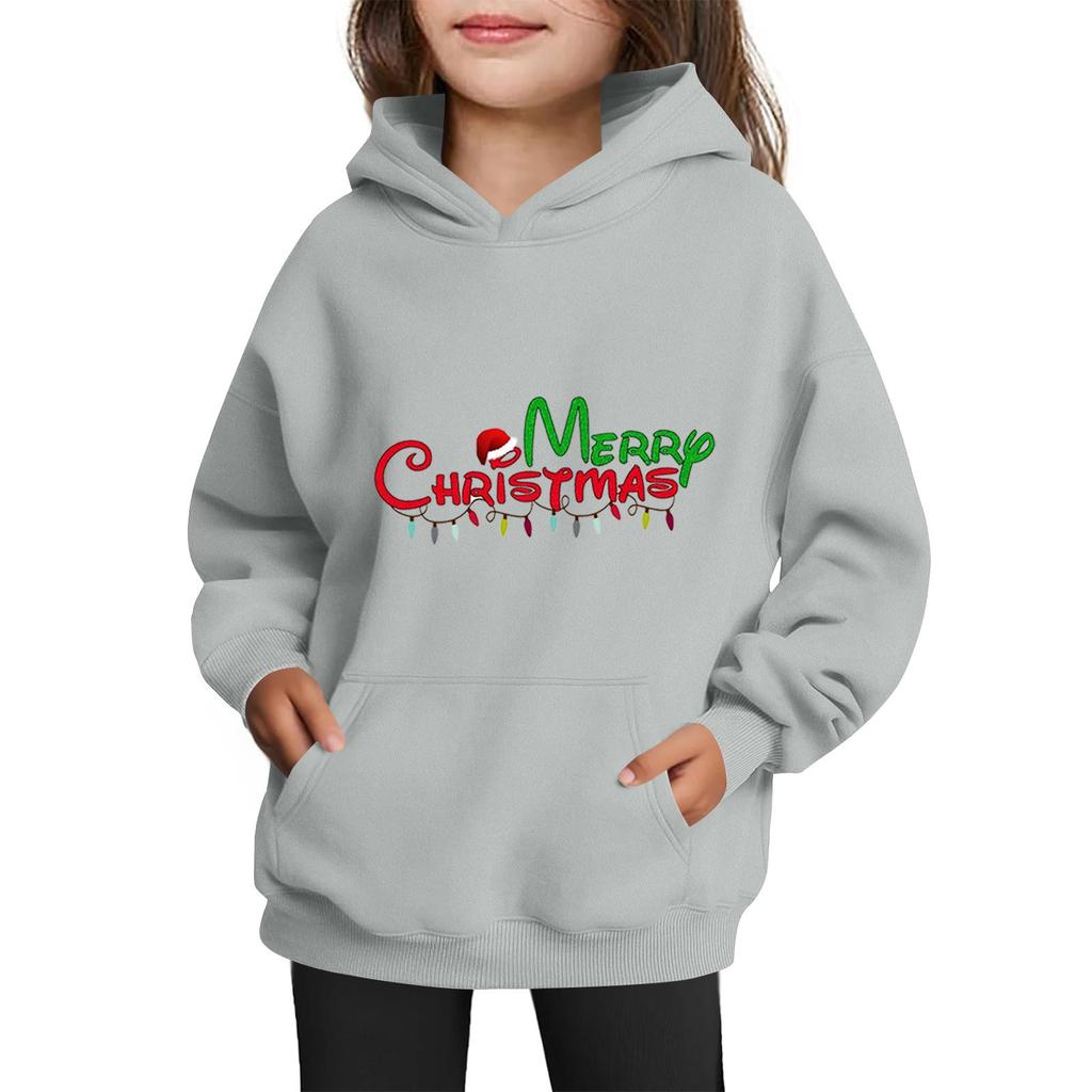Sweatshirts für Teenager-Mädchen Hoodies Langarm Kordelzug Pullover Niedlicher Aufdruck Übergroßer Hoodie Weihnachten