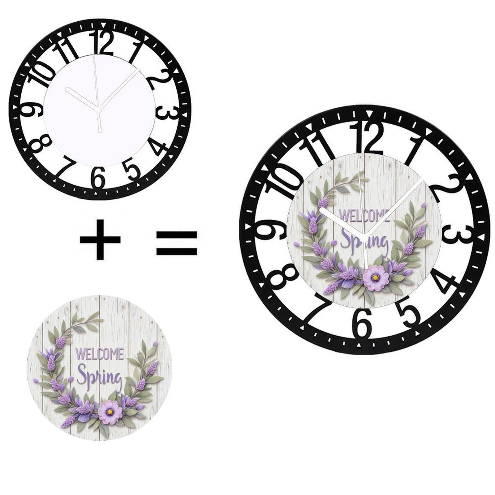 25cm Circular Iron Wall Clock with a Theatre Masks Comedy/Tragedy (Black,10 inch(25.40cm)) чёрный