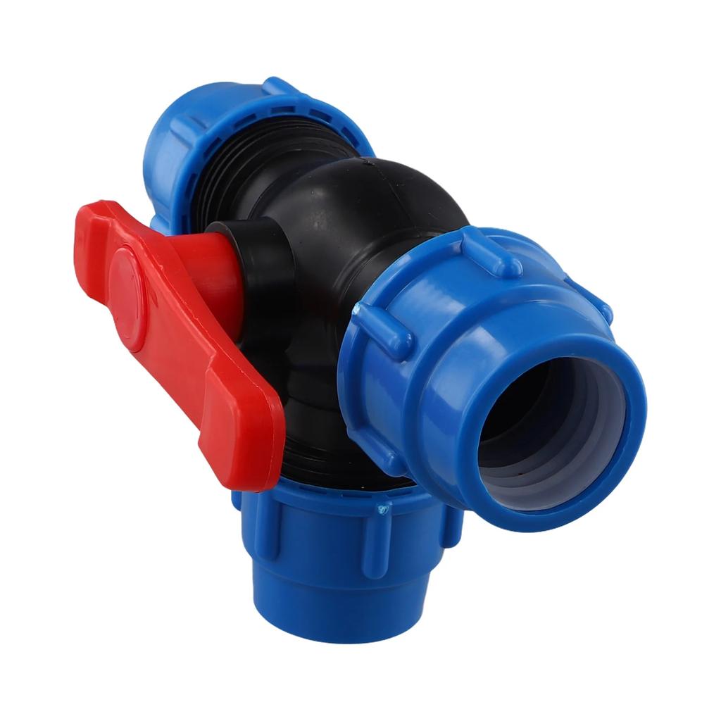 PE Pipe 3-Way Ball Valve 20mm/25mm/32mm/40mm/50mm Plastic Quick Connect Three-Way Valve DN15 DN20 DN25 DN32 DN40 Pipe Joint