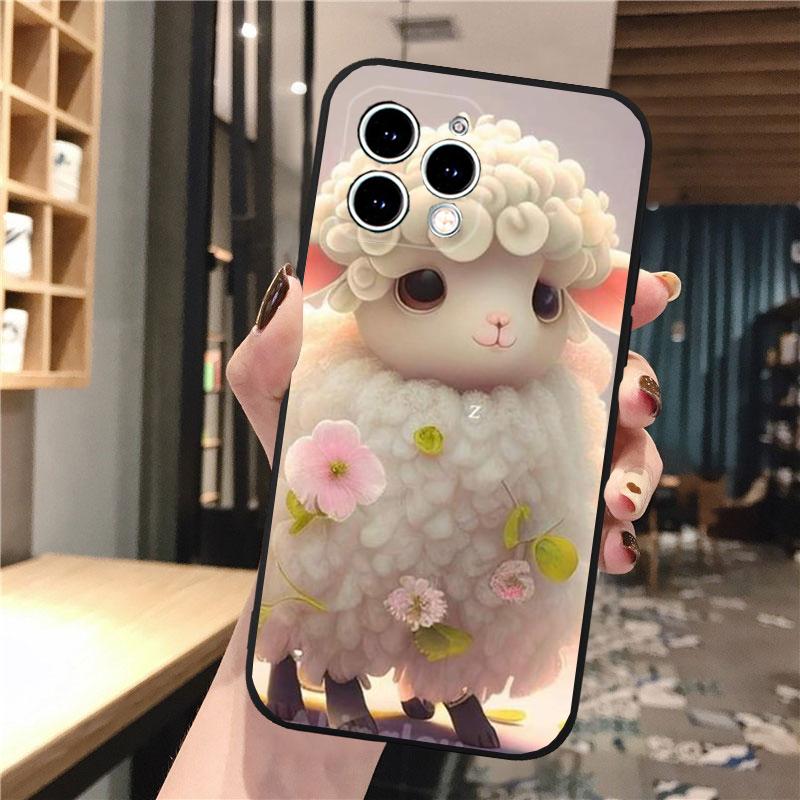 Cartoon Sheep Phone Case For Iphone 15 14 Pro Max 13 12 11 Pro Max XSMax XR 12 13 Mini 14 Plus