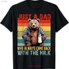 Just A Dad Who Always Came Back With The Milk Fathers Day T Shirt Vintage Casual Comfortable Versatile Streetwear