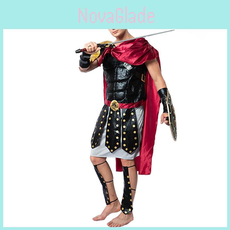 Costume da Guerriero Romano per Esibizione Scenica con Tessuto in Poliestere per Halloween