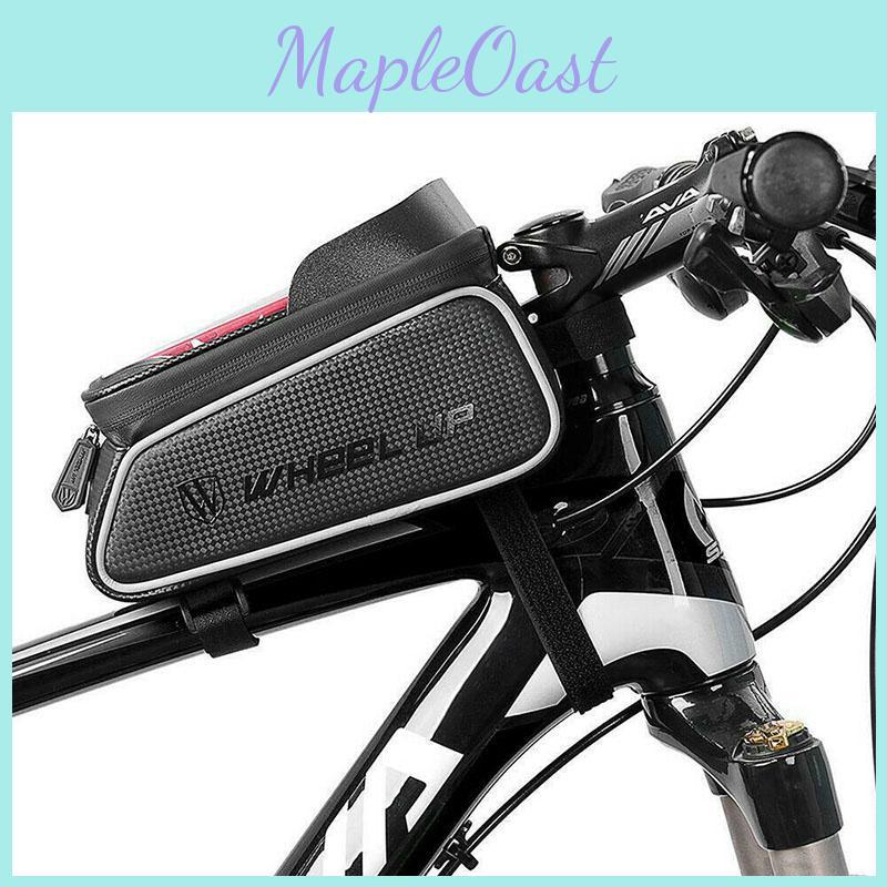 Polyester Bicycle Front Tube Pouch Bag With Transparent Tpu Screen**