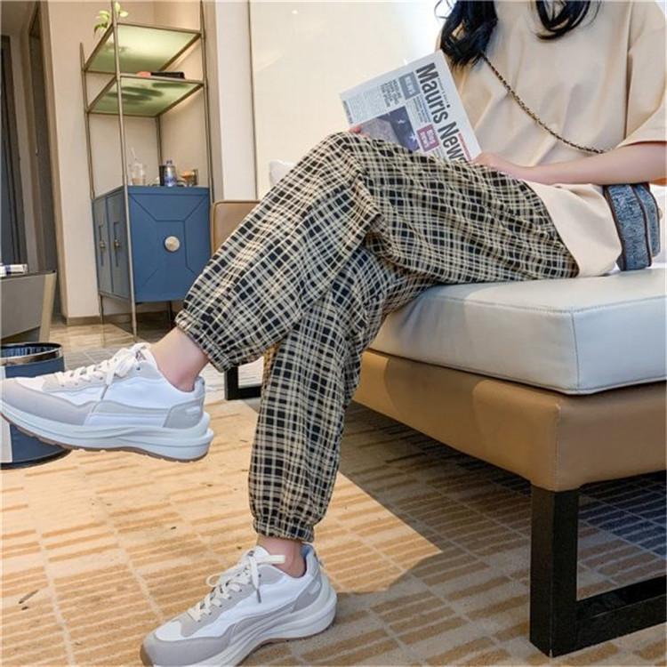 

New Women s Pants Leggings New Spring and Autumn Plaid Small Loose Casual Sweatpants XL