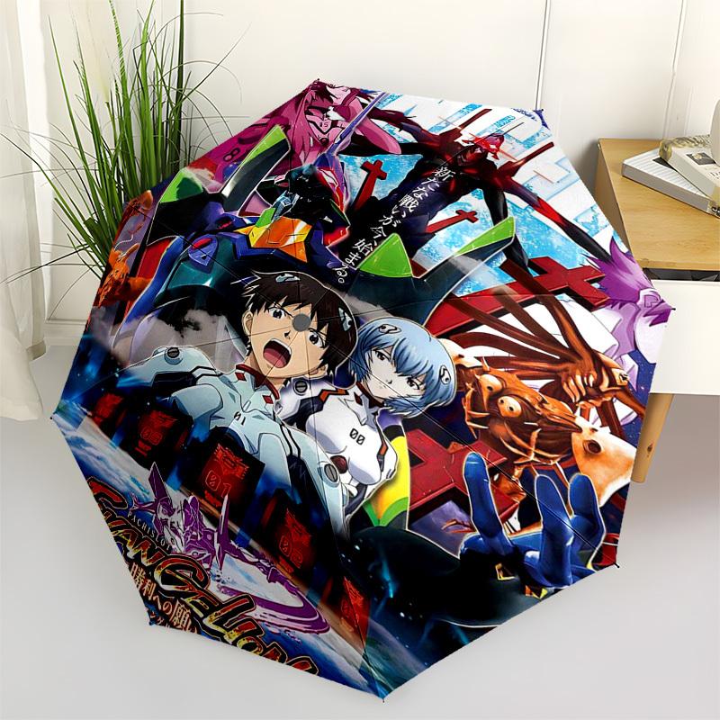 

1pc EVA Evangelion Outdoor Umbrella - Automatic Opening/Closing, Portable 3-Fold Design, 8-Rib Iron Frame, Perfect Gift for Fans, Travelers, Dail
