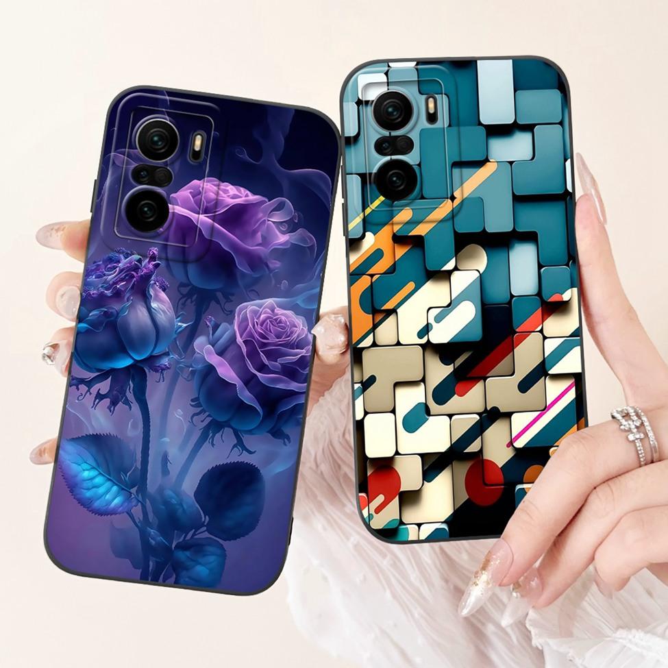 For Xiaomi Poco F3 Case Silicone Cute Cat Fashion Butterfly Flowers Love Funny Painted Phone Case M2012K11AG