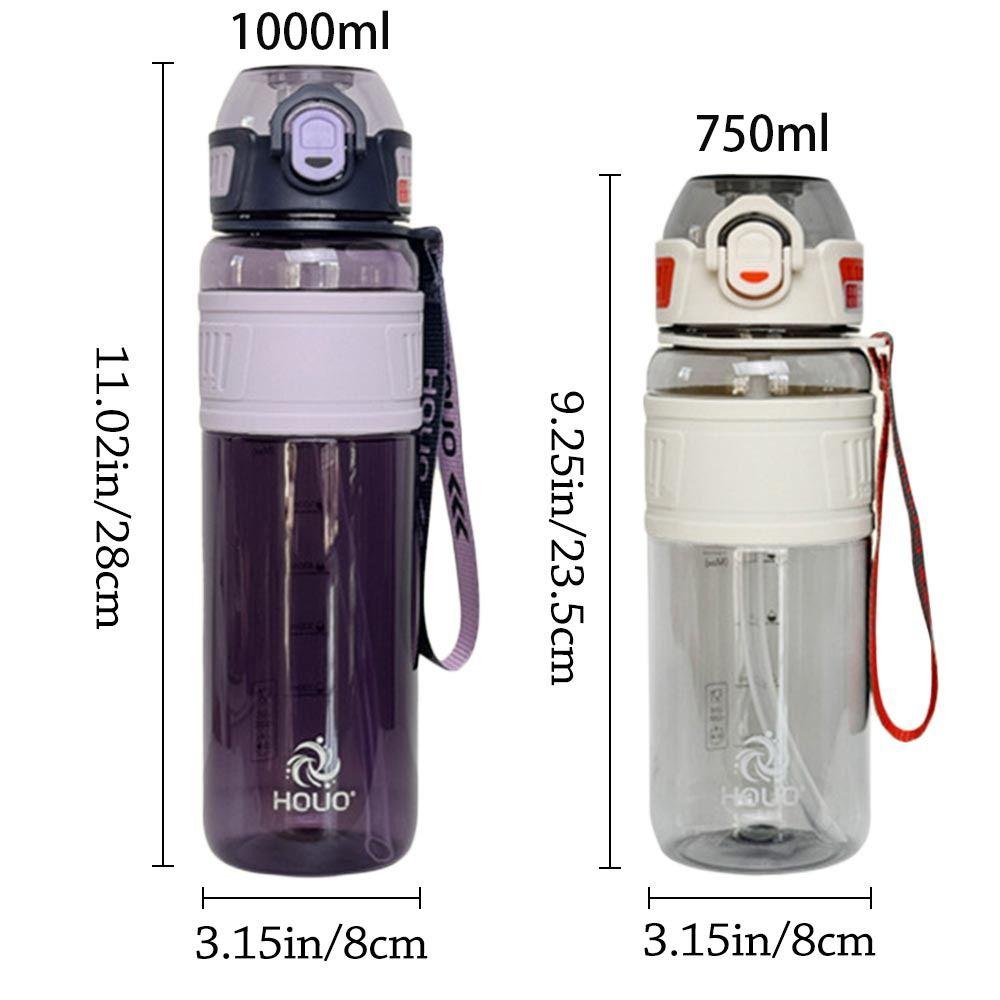750ml/1000ml Large Capacity Summer Water Bottle With Sippy Handle Strap Drinking Kettle  Outdoors