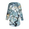 3/4 Sleeve Shirts For Women's Fashion Casual Round Neck Printed T-Shirt Top