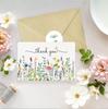 Lavendel-Gänseblümchen-Frühlings-Dankeskarte mit Umschlag & Stickern - Abgerundete Ecken, Faltbares Design