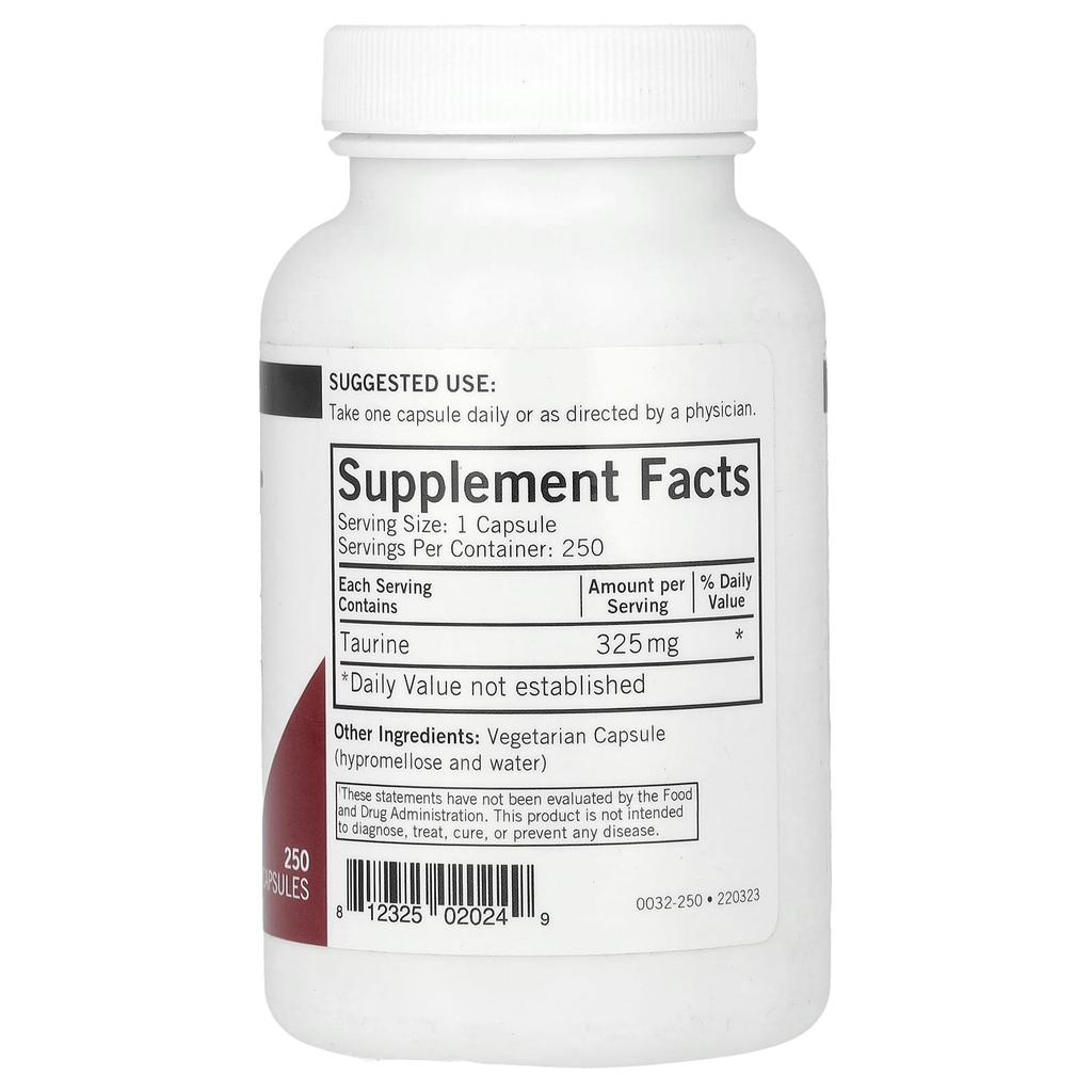 Taurine, 325Mg, 250 Capsules