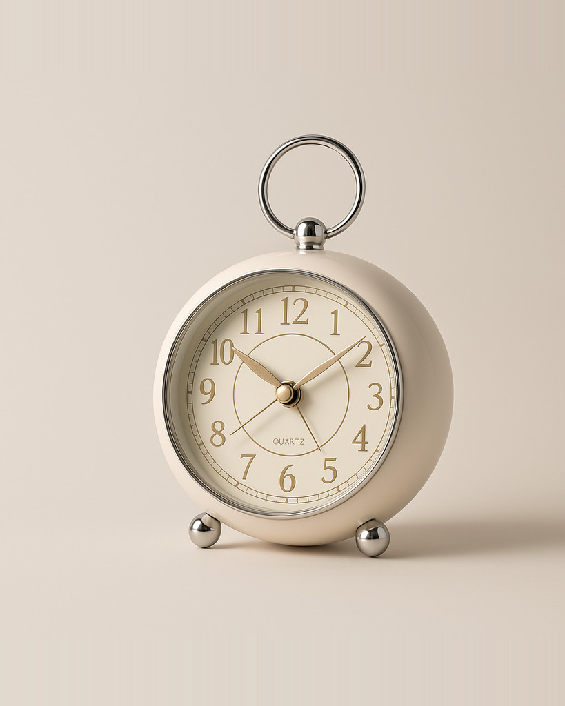 Retro-Wecker, nicht tickend, geräuschloser Nachttischwecker, einfache, laute Schreibtischuhr mit Licht für Tiefschläfer