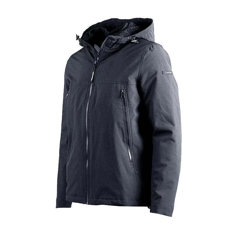 Calvin Klein Zipper Hooded Solid Color Casual Cotton Jacket Men Jacket Dark-Blue CM105270-IRO