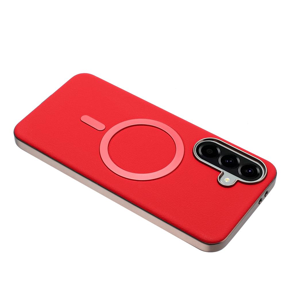 For Samsung Galaxy A56 5G Case BINFEN COLOR BF40 Magnetic Case Electroplated PU + TPU Phone Back Cover