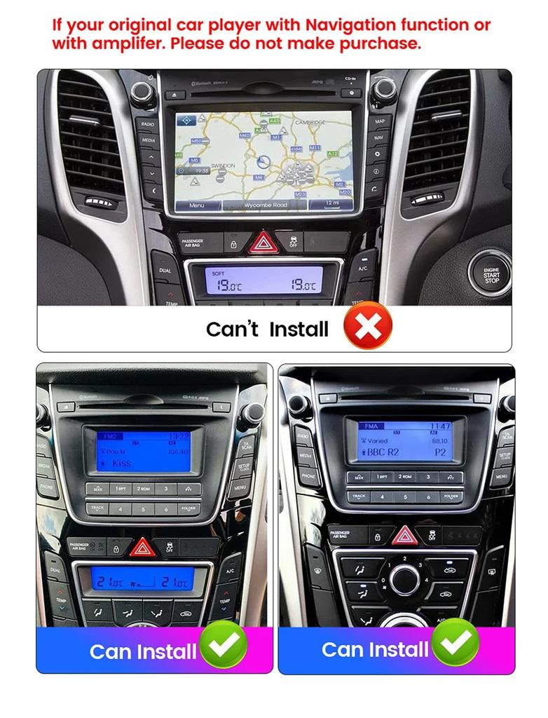 Android 14 Carplay Auto WIFI+4G For Hyundai I30 Elantra GT 2011 - 2015 2016 Qualcomm Car Radio Multimedia Player Stereo GPS DSP
