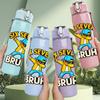 1PC Six Seven Bruh Graffiti Character Print 750ml Color Plastic Sports Water Bottle Leakproof Flip Straw Lid Suitable for Sports Office Home Use