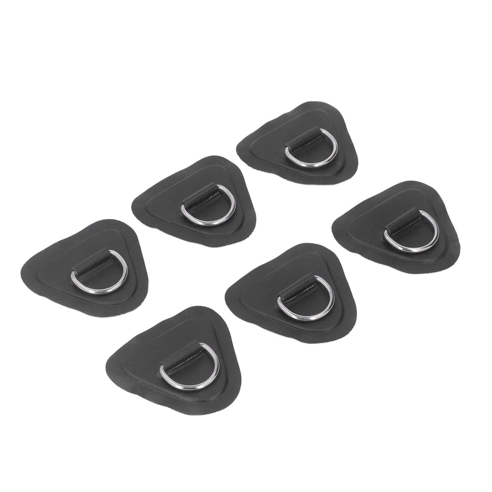 

6 шт. ПВХ D-образная накладка с D-кольцом, набор эластичной веревки, накладка с D-кольцом из нержавеющей стали, набор банджи-шнура для надувных лодок, каноэ, каяков чёрный