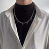 Retro Silver Color Rivet Cross Pendant Necklaces for Women Men Punk Hip Hop Long Spike Tassel Choker Necklaces Y2K Jewelry Gifts