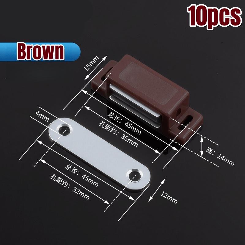 10pcs Cabinet Magnet Latch Cupboard Kitchen Furniture Magnetic Cabinet Door Latches Closures Plastic Strong Magnets Drawer Catch