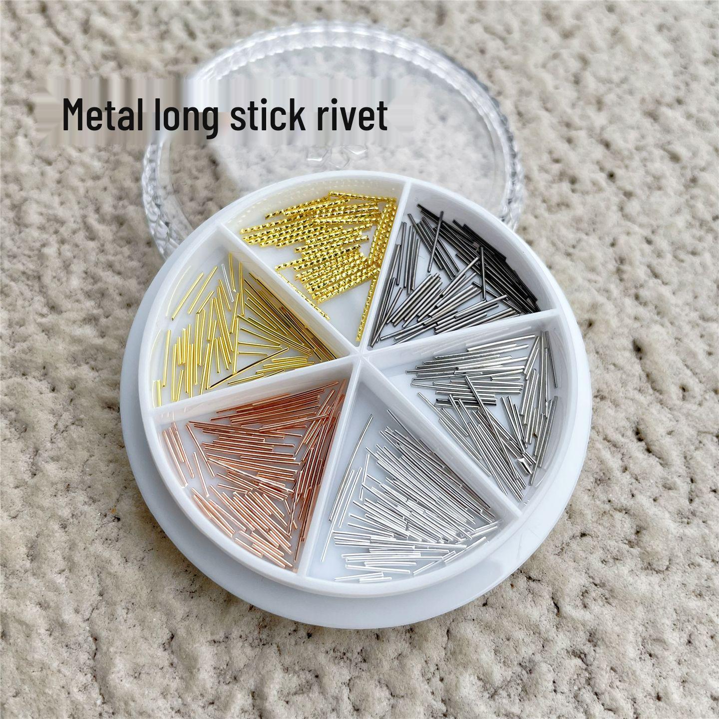 

Cross-Border Metal Rivet Nail Art Decoration Set - Mixed Long & Short Styles