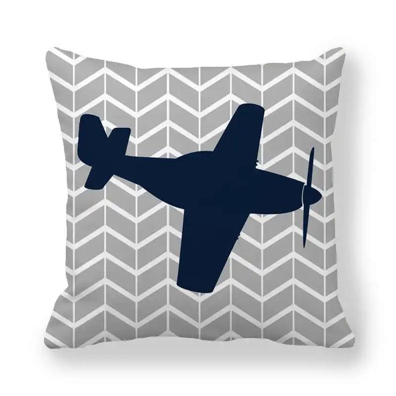 Cartoon Airplane Pattern Pillowcase Interior Decoration Office Living Room Home Pillowcase