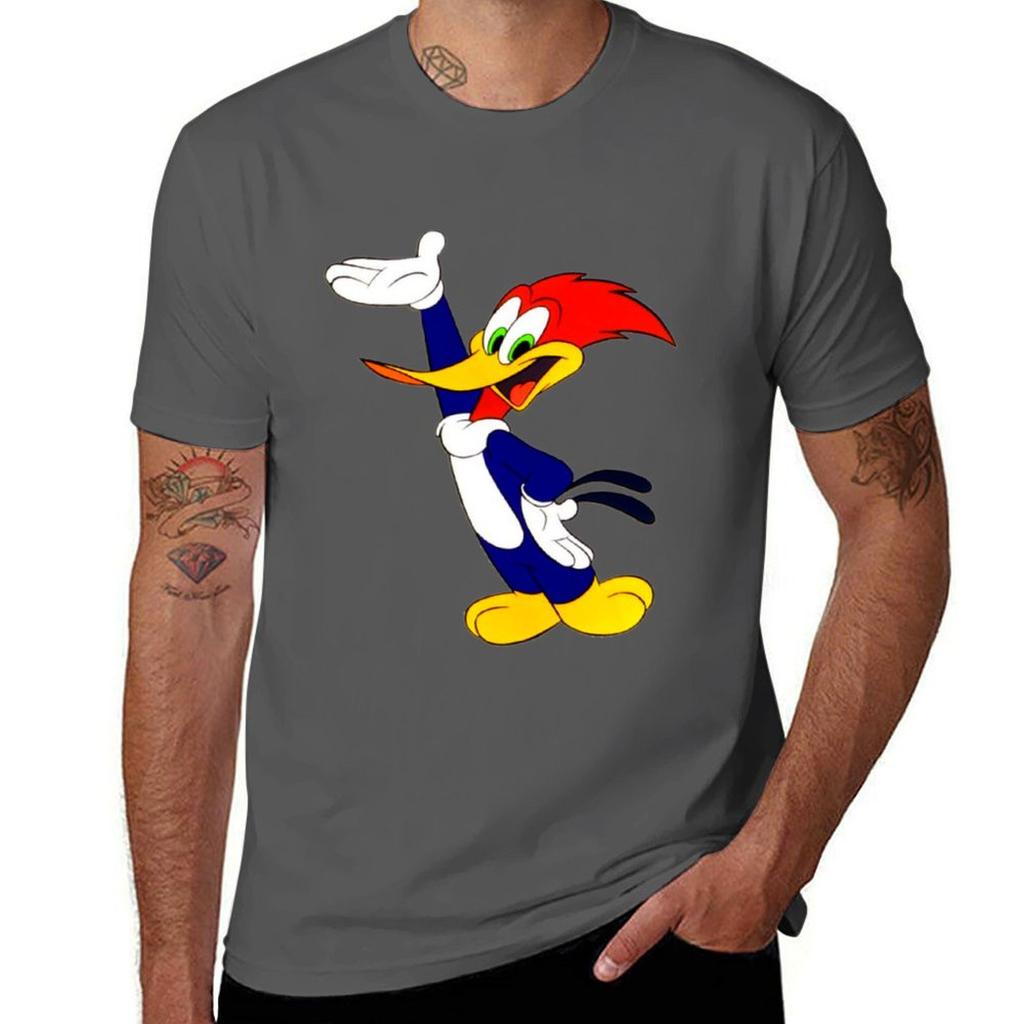 Woody Woodpecker Glückliches T-Shirt Übergröße Kurzarm-T-Shirt