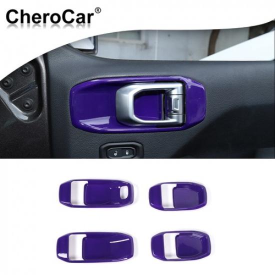 Inner Door Handle Bowl Decor Cover Trim For Jeep Wrangler JL JT 4DR Accessorie