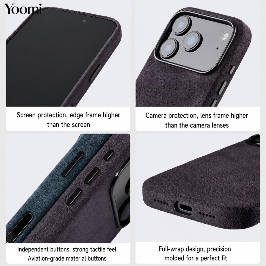 For iPhone 18 Pro Max Alcantara Magnetic Case With MagSafe Supercar Same Suede Luxury Leather Cover For iPhone 18 17 Pro Max