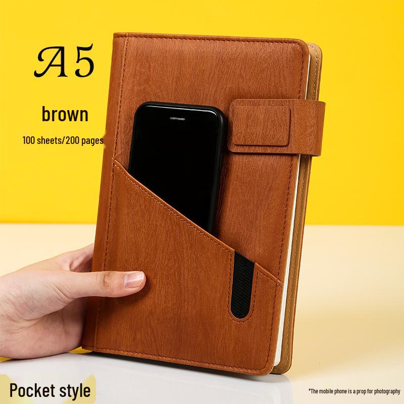 Multifunctional Red Business Notepad with Ins Style for Meetings & Daily Records