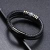Multilayer Woven Leather Stackable Cuff Bangle New Gothic Men's Bracelets Vintage Totem Viking Charm Leather Bracelets for Man