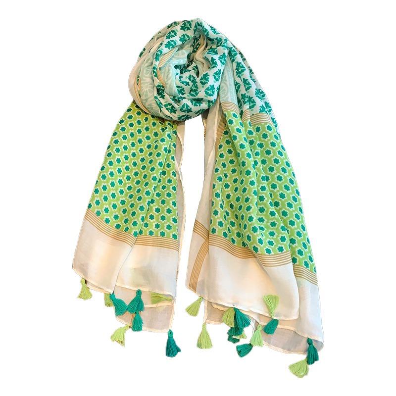 Silk scarf women's summer sunscreen shawl dual-purpose versatile fashion thin scarf travel skirt yarn large shawl