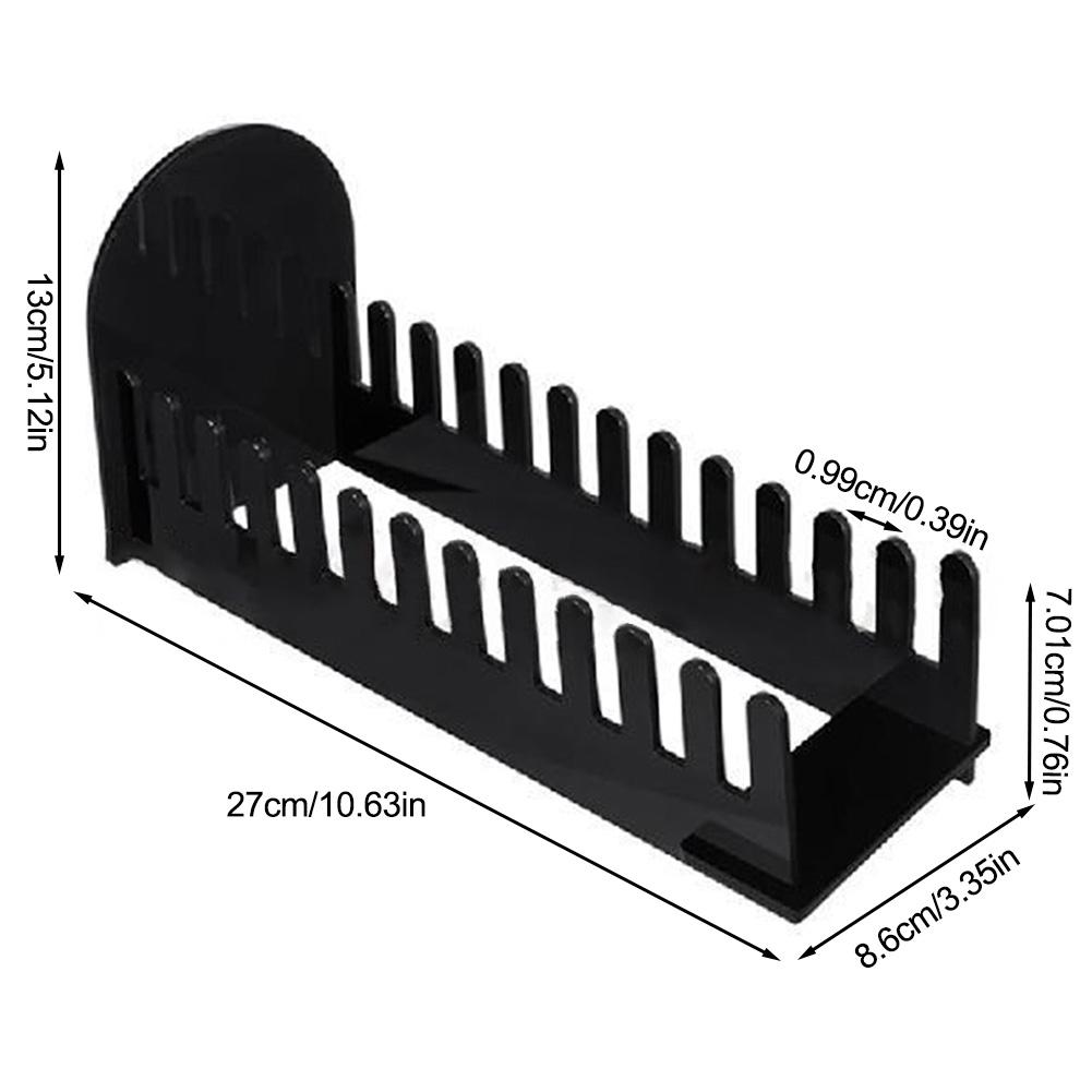 Clear and Black Acrylic 12 Position Card Display Stand with Sleek Modern Design for Greeting Cards and Postcards