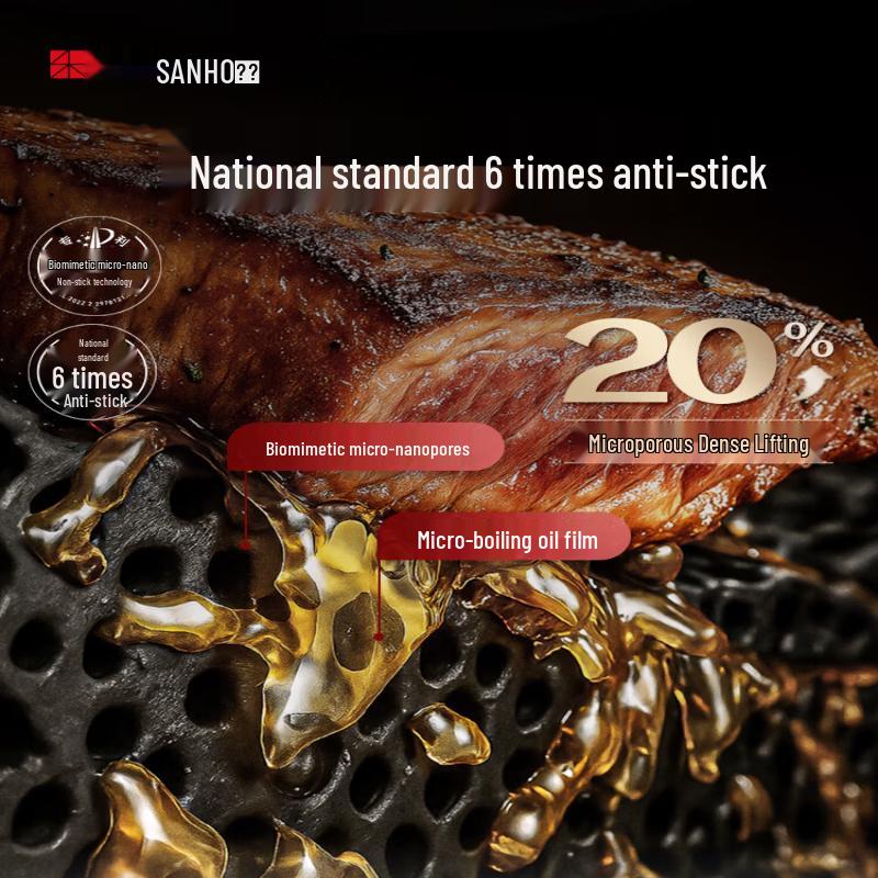 Sanhe Nitride Titanium Iron Flat Bottom Wok