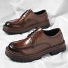 Neue Herrenschuhe Freizeit Dicke Sohle Erhöhend Arbeitsschuhe Niedrig geschnitten Herren Herbst Mode Trendig Britischer Stil Runde Zehenpartie Schuhe 38-44