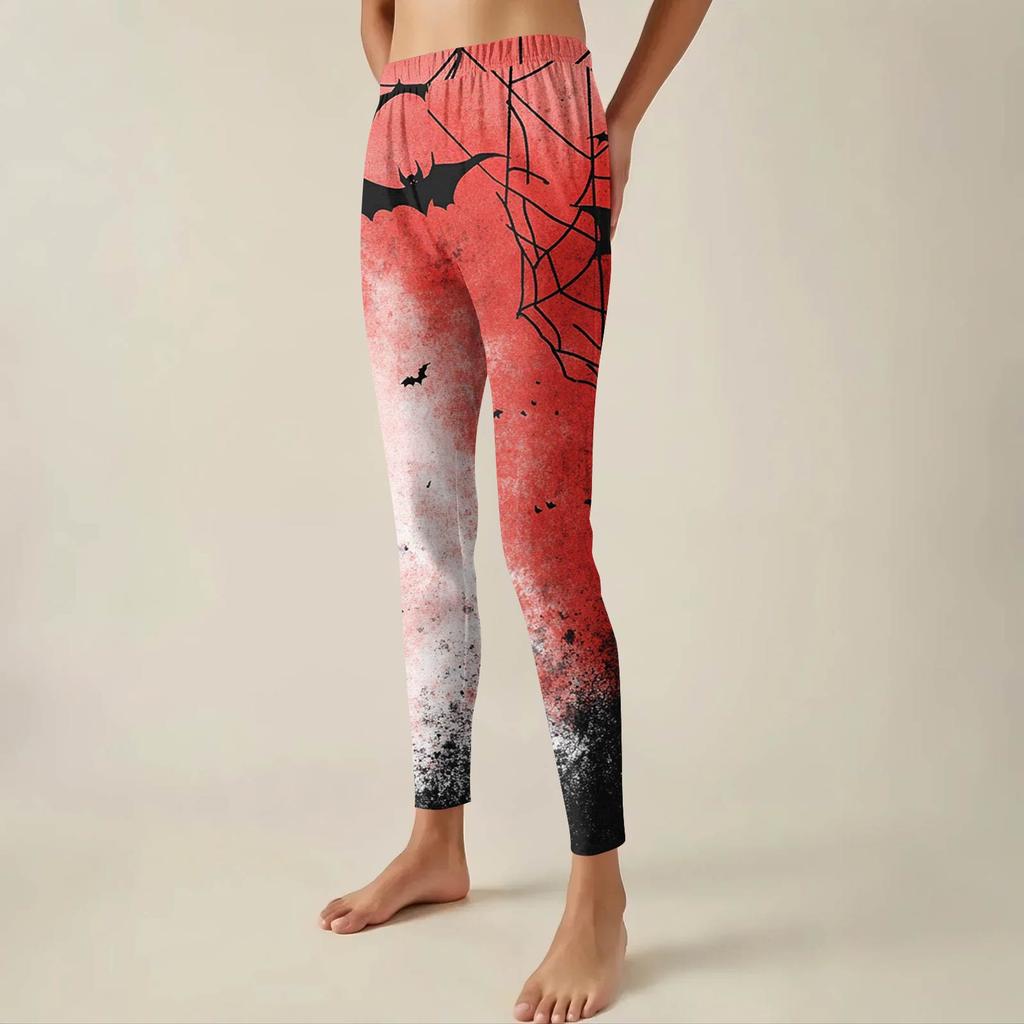 Women's Pants Halloween Printed Stretchy Soft Bottoms Casual Home Sleeping Pants