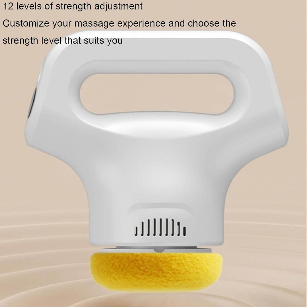 Massology Pro Massage , 12 - Level Adjustable Portable Home Massage Tool With 3 Massages Heads For Back, Neck, Body