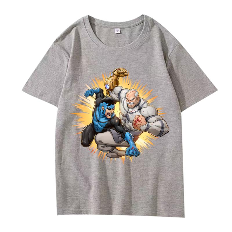 Invincible vs Conquest T Shirt men women Oversized 100% Cotton short sleeve Summer streetwear top Unisex plus sizetops