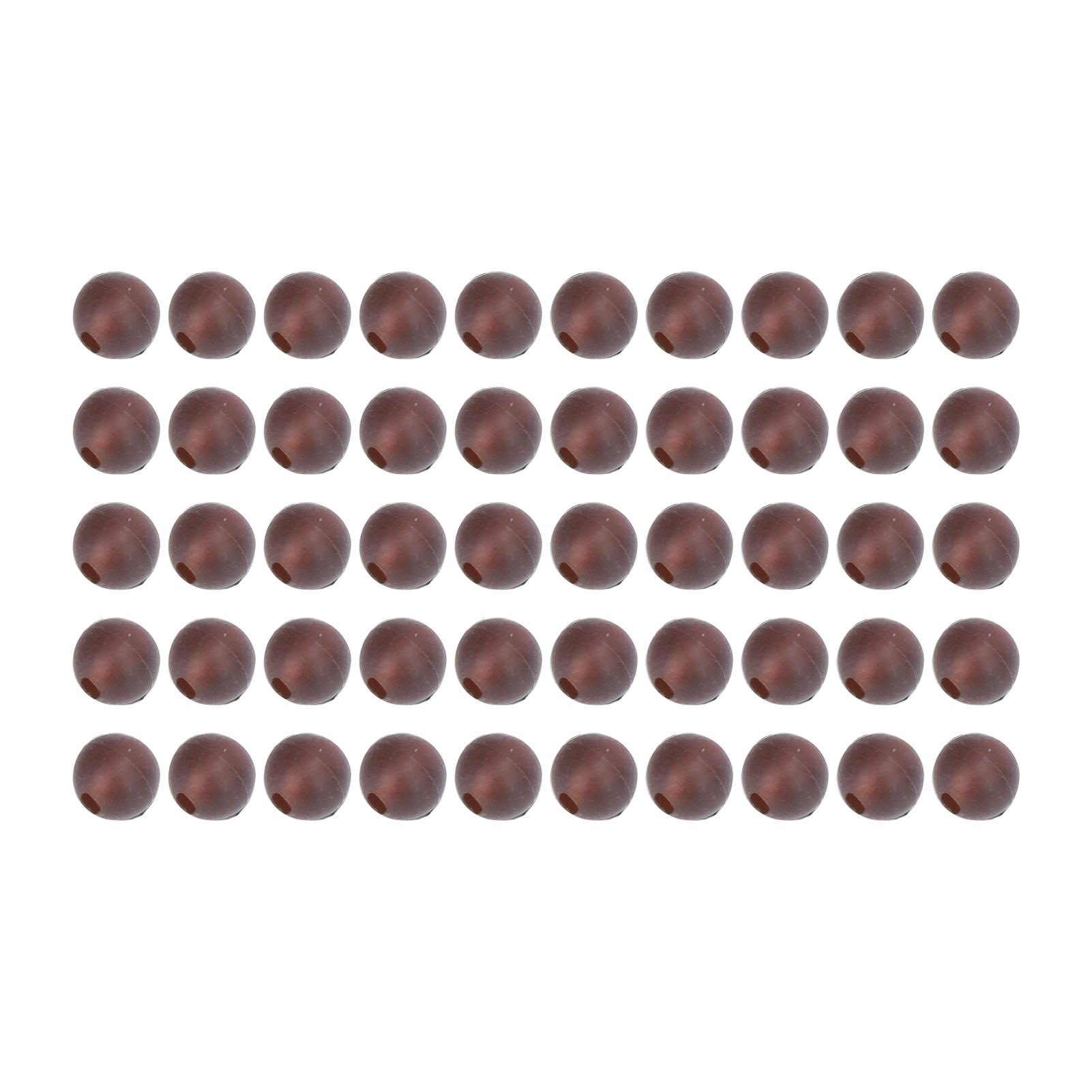 

50pcs Carp Fishing Beads Diameter 6mm Soft Carp Fishing Rig Beads Carp Fishing Accessories Brown