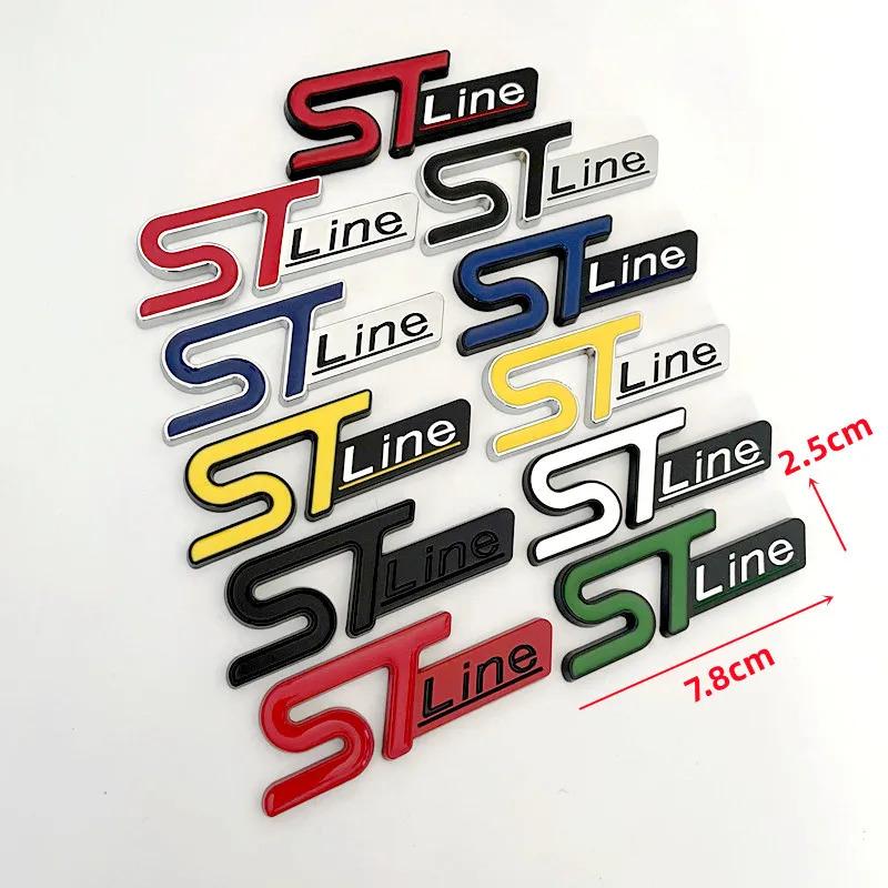 3D kovové logo ST Line odznak emblém na kufr přední mřížku pro Ford Focus MK4 PUMA Mondeo Kuga Fiesta ST Line samolepka příslušenství