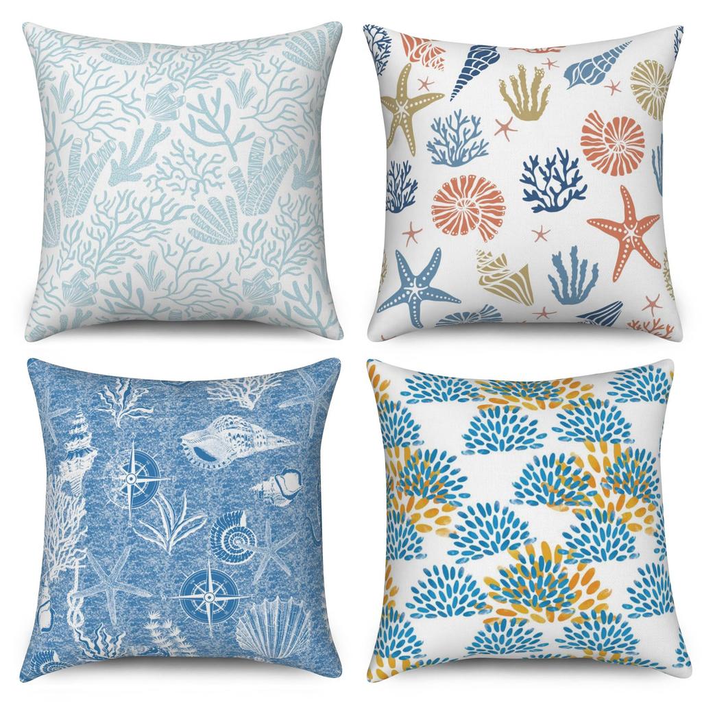4 st linne-kuddöverdrag 45x45 cm Dekorativa kuddöverdrag för soffa, sovrum, vardagsrum Heminredning Kuddöverdrag med dragkedja