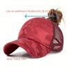 Summer Quick Dry Cap Women Fashion Solid Color Thin Mesh Breathable Sunscreen Baseball Cap Sports Cross Ponytail Cap