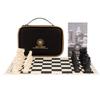 Travel Chess Set x Foldable Silicone Chess Board King Height Plastic Staunton Pieces Storage Bag A&A / 15" 15" / 3.25" /