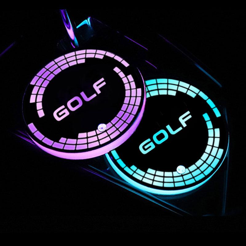 2026 Hot For VOLKSWAGEN VW Car LED Luminous Water Cup Holder Mat For Volkswagen VW Golf 5 6 7 8 GTI MK6 Passat Jetta Tiguan Polo
