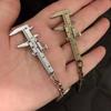 0-4cm Mini Vernier Caliper Gadget Keyring Vernier Caliper Keychain Key Chain Measuring Gauge